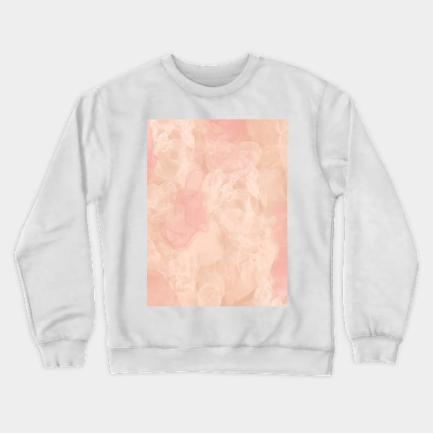 Blush Peach Smoke Abstract Crewneck Sweatshirt by AmyBrinkman